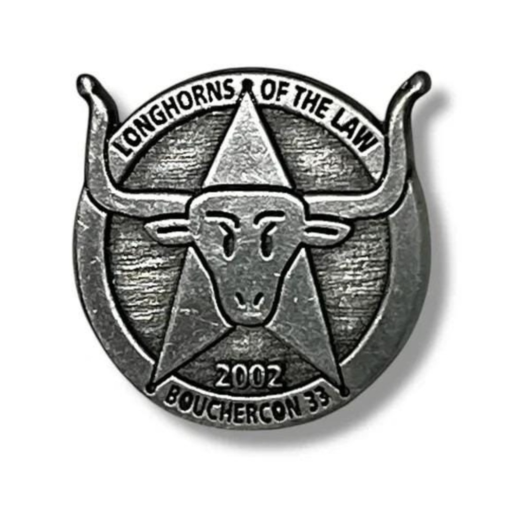 Longhorns of the Law 2002 Bouchercon 33 Lapel Vest Hat Pin A13